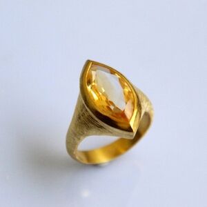 Sterling Silver Gold Plated Citrine Ring